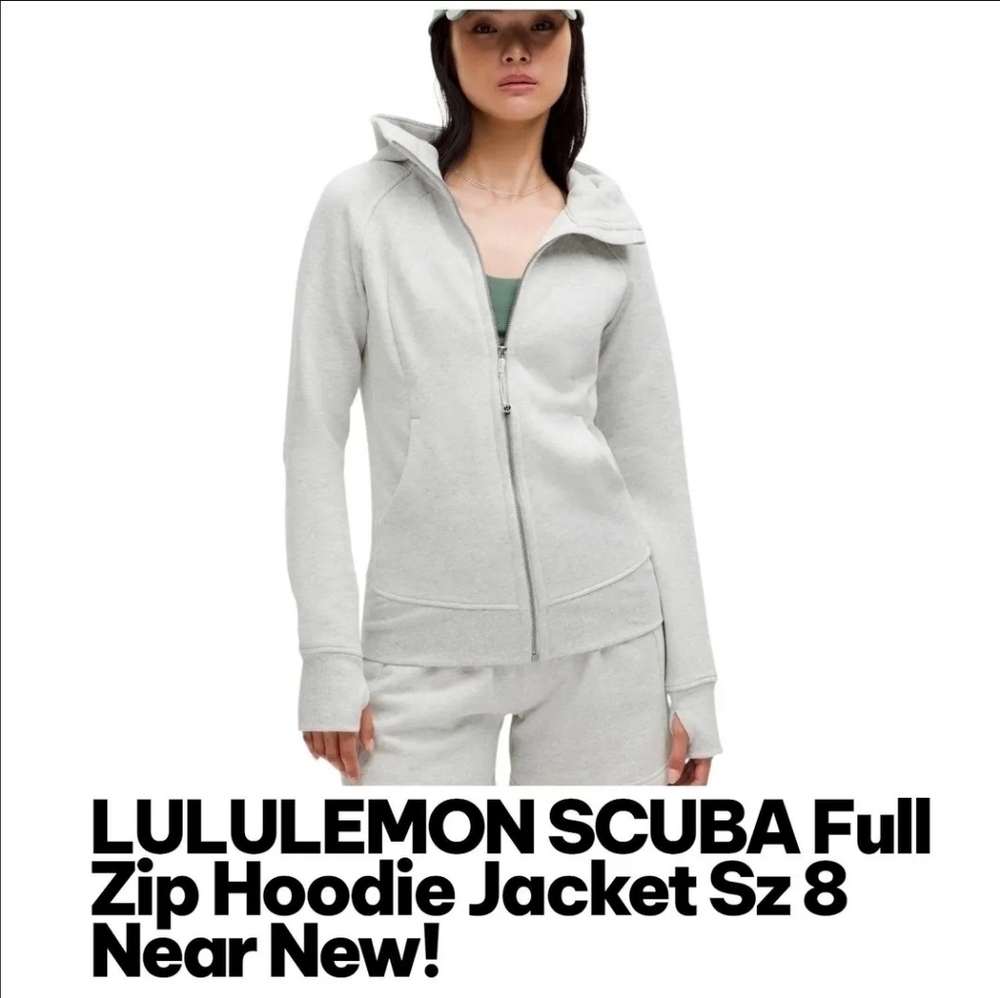 Scuba Full Zip Hoodie Size 8 Gray